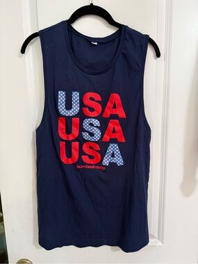 Burn Boot Camp Navy USA Graphic Tank Top (NEVER WORN)